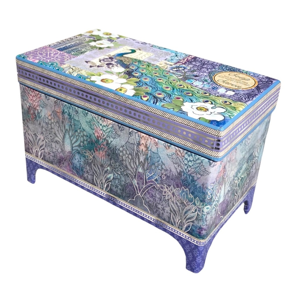 Pooch & Sweetheart Peacock Chest w Lavender Soap and Wind Up Blue Danube Music